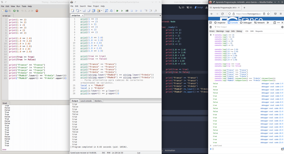 Learn Programming: Relational Operations and Comparisons · Franco Garcia